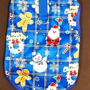 Holiday Christmas Theme Blue Dog Shirt, Size Small